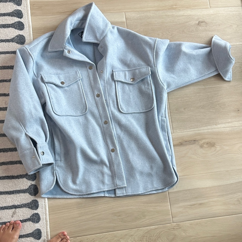 Zara Light Blue Utility Jacket